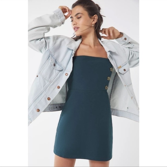 URBAN OUTFITTERS Riley Button Down Lenin Mini Dress - Picture 1 of 4